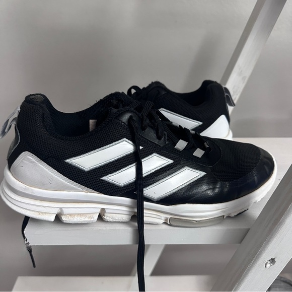 Adidas Men's Black and White Speed Trainer 5 Shoes Baseball Turfs size 10.5 - Picture 2 of 10